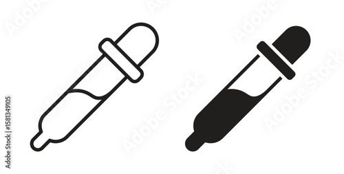Eye dropper icon. Vector illustration, flat and stroke