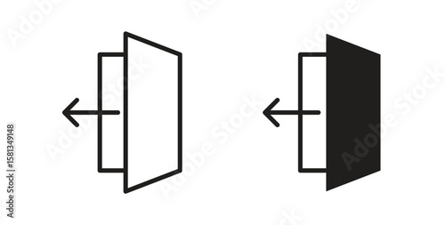 Exit icon. Vector illustration, flat and stroke