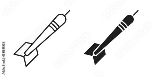 Dart icon. Vector illustration, flat and stroke