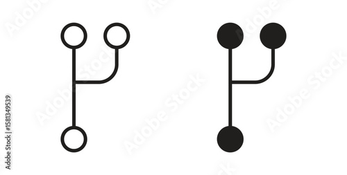 Code branch icon. Vector illustration, flat and stroke