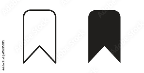 Bookmark icon. Vector illustration, flat and stroke