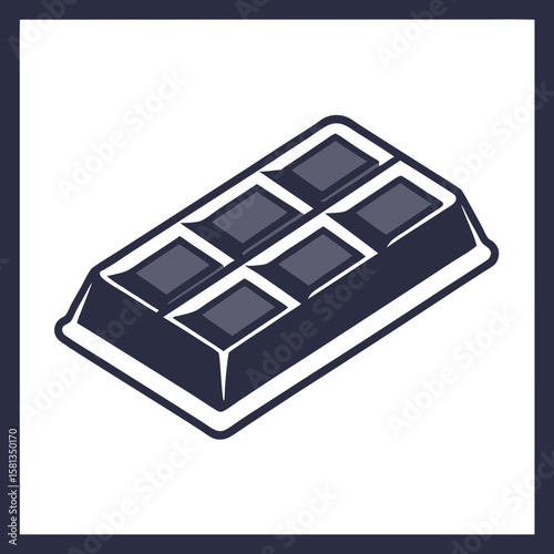 Chocolate bar icon in minimal outline style