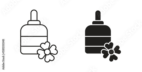 Bach flowers icon. Vector illustration, flat and stroke