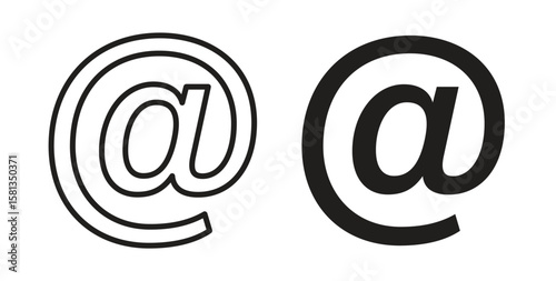 At icon. Vector illustration, flat and stroke