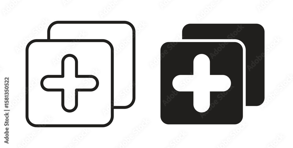 Obraz premium Add apps icon. Vector illustration, flat and stroke