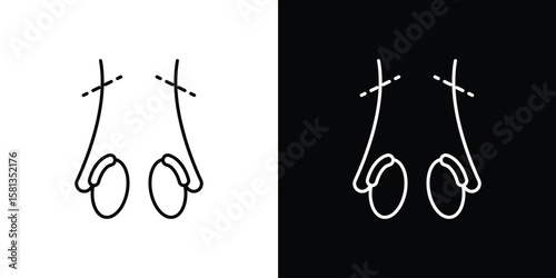 Foto Vasectomy icon pack with black and white editable stroke lines for graphic desig