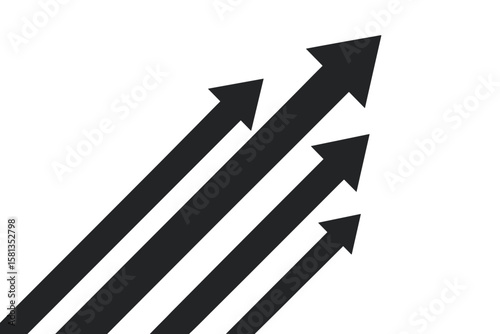 Arrows moving up. Business growth concept. Forward progress and achievement symbol. Financial success and corporate development. Leadership ambition. Goal direction way forward.