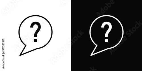 Canvastavla Question icon pack with black and white editable stroke lines for graphic design