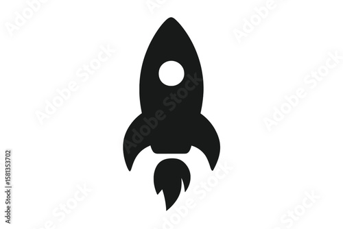 Rocket icon vector symbol isolated on transparent background, space rocket illustration, futuristic launch vehicle graphic design, PNG and vector format
