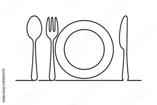 Spoon and fork vector illustration, kitchen utensils clipart on transparent background, cutlery icons, cooking tools, tableware PNG and vector design