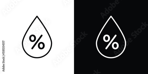 Foto Humidity icon pack with black and white editable stroke lines for graphic design