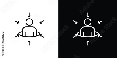 Cuadro en lienzo Centric consumer icon pack with black and white editable stroke lines for graphi