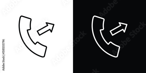 Foto Call outgoing icon pack with black and white editable stroke lines for graphic d