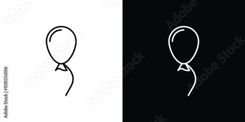Fotografía Balloons icon pack with black and white editable stroke lines for graphic design