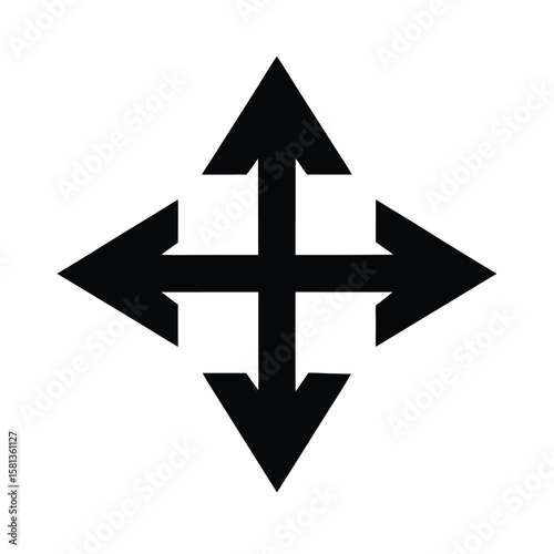 expand arrows icon vector on white background