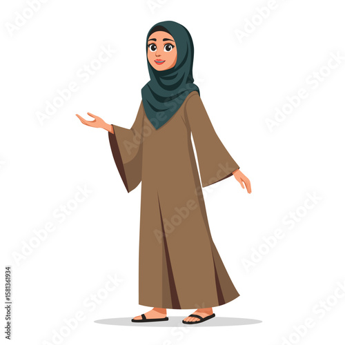 islamic woman vector cartoon draw