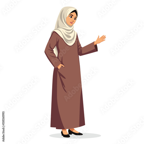 islamic woman vector cartoon draw