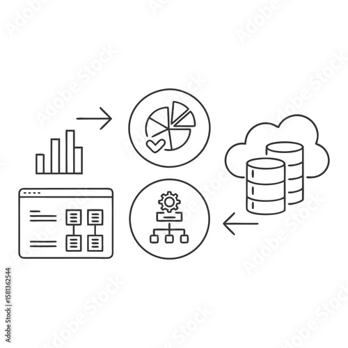 Data flow diagram with analytics and cloud storage