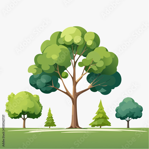 green tree vector illustration