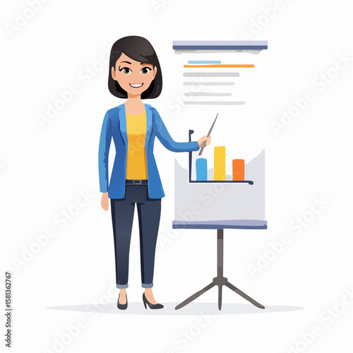businesswomen with chart