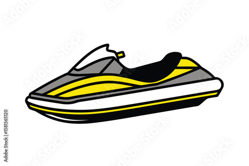 Thrilling Watercraft Adventures Jet Ski Illustration