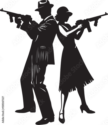 Couple holding firearms woman guns