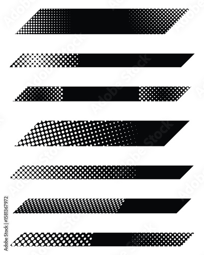 Halftone checkered vehicle sticker collection