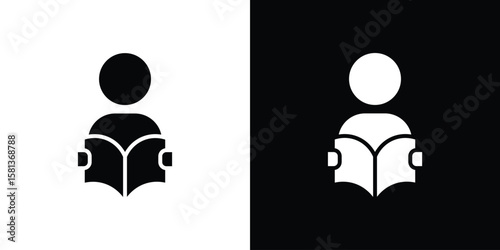 Book open reader icon. vector graphics pack.