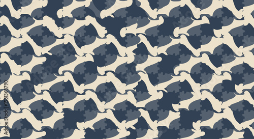 Abstract Brushstroke Pattern Modern Minimalist Swirls for Fabrics, Digital Art, and Backgrounds Designs with Blue & Beige Shades