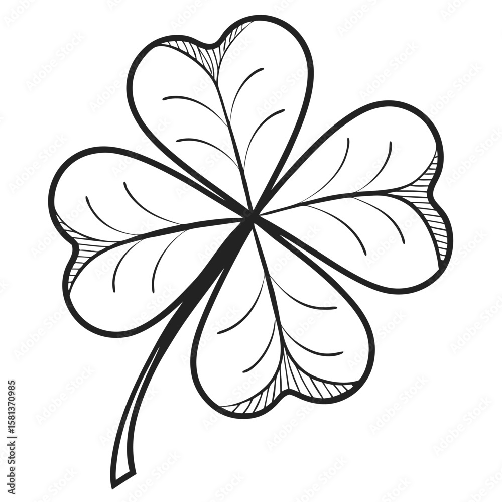 Fototapeta premium silhouette-shamrock-on-white-background