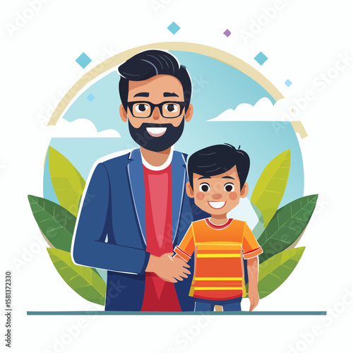 boy with father