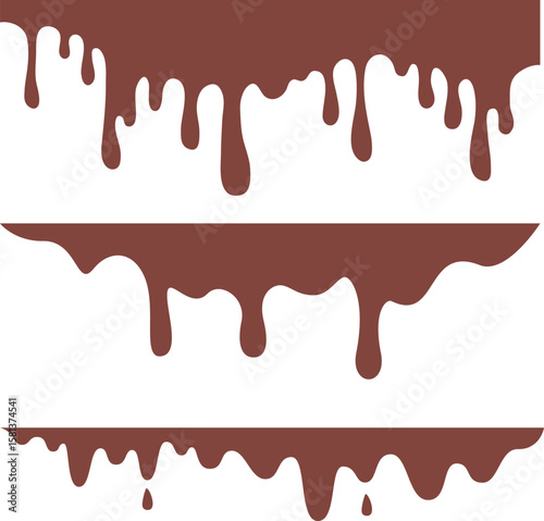 Melted chocolate drip vector illustration