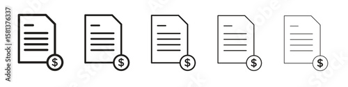 File invoice icon. Thin line illustration. outline drawing, Editable stroke