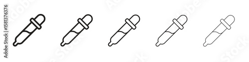 Eye dropper icon. Thin line illustration. outline drawing, Editable stroke