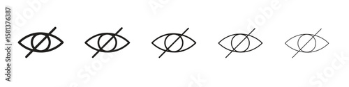 Eye crossed icon. Thin line illustration. outline drawing, Editable stroke
