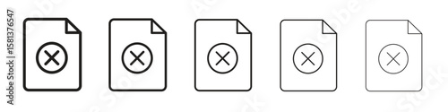 Delete Document icon. Thin line illustration. outline drawing, Editable stroke