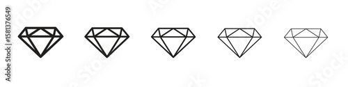 Diamond icon. Thin line illustration. outline drawing, Editable stroke