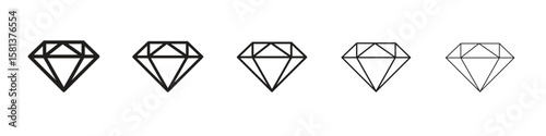 Diamond icon. Thin line illustration. outline drawing, Editable stroke