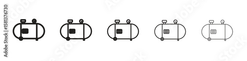 Compressor icon. Thin line illustration. outline drawing, Editable stroke