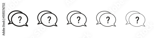 Comment question icon. Thin line illustration. outline drawing, Editable stroke