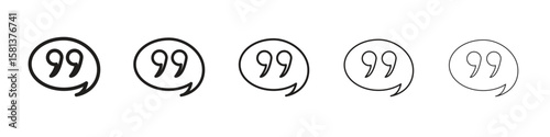 Comment quote icon. Thin line illustration. outline drawing, Editable stroke