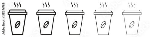 Coffee icon. Thin line illustration. outline drawing, Editable stroke