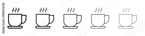 Coffee icon. Thin line illustration. outline drawing, Editable stroke
