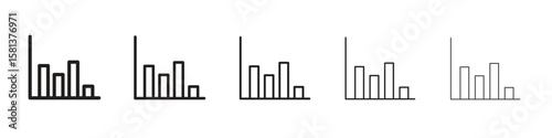 Chart histogram icon. Thin line illustration. outline drawing, Editable stroke