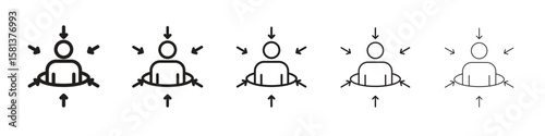 Centric consumer icon. Thin line illustration. outline drawing, Editable stroke