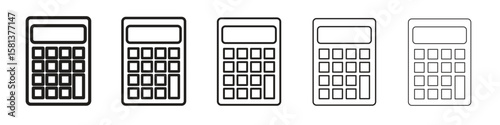 Calculator icon. Thin line illustration. outline drawing, Editable stroke