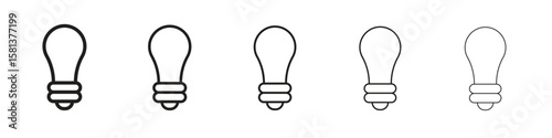 Bulb icon. Thin line illustration. outline drawing, Editable stroke