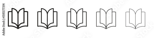 Book open icon. Thin line illustration. outline drawing, Editable stroke