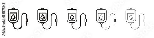Blood transfusion icon. Thin line illustration. outline drawing, Editable stroke
