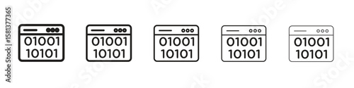 Binary code icon. Thin line illustration. outline drawing, Editable stroke